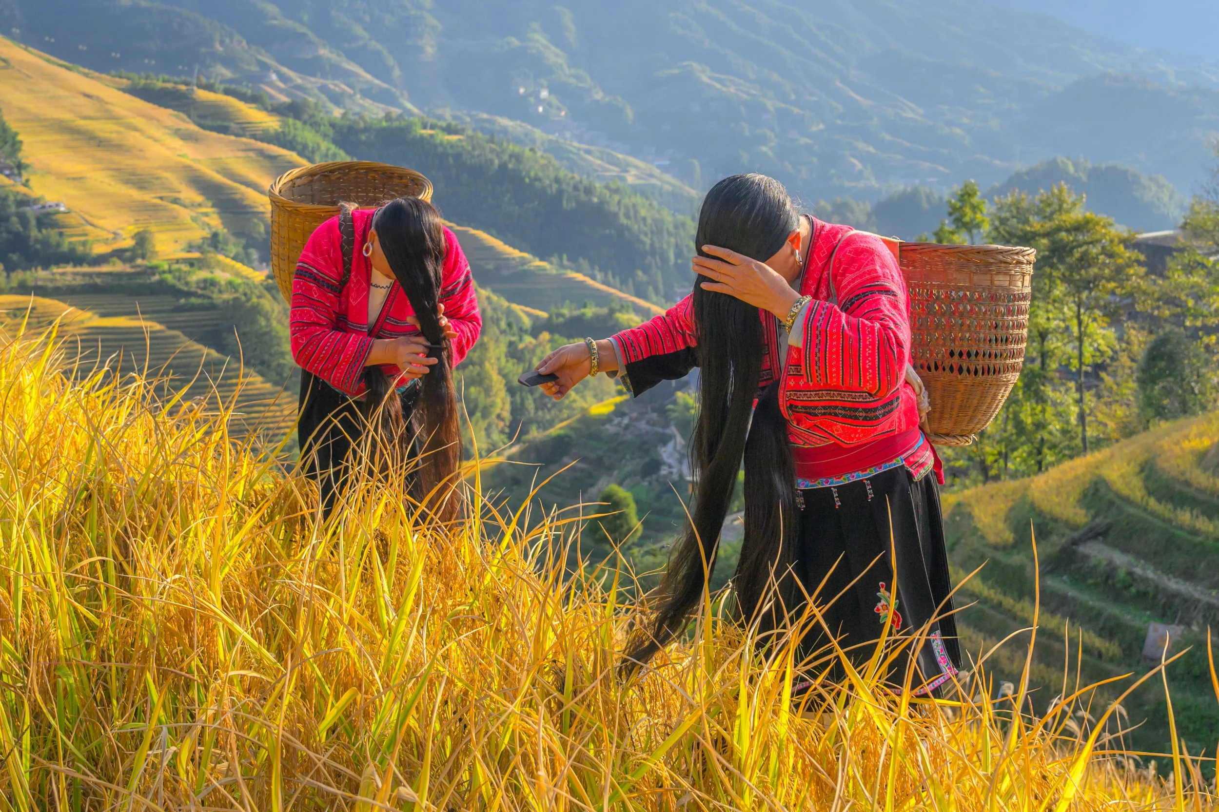 Река Ли (Li River) - селение Дажай (Dazhai)