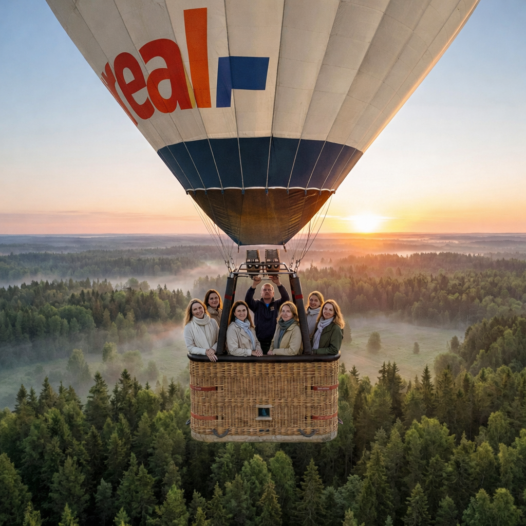 Приватный девичник в Карелии. Комфорт-тур: воздушный шар, отель на берегу, ретропоезд