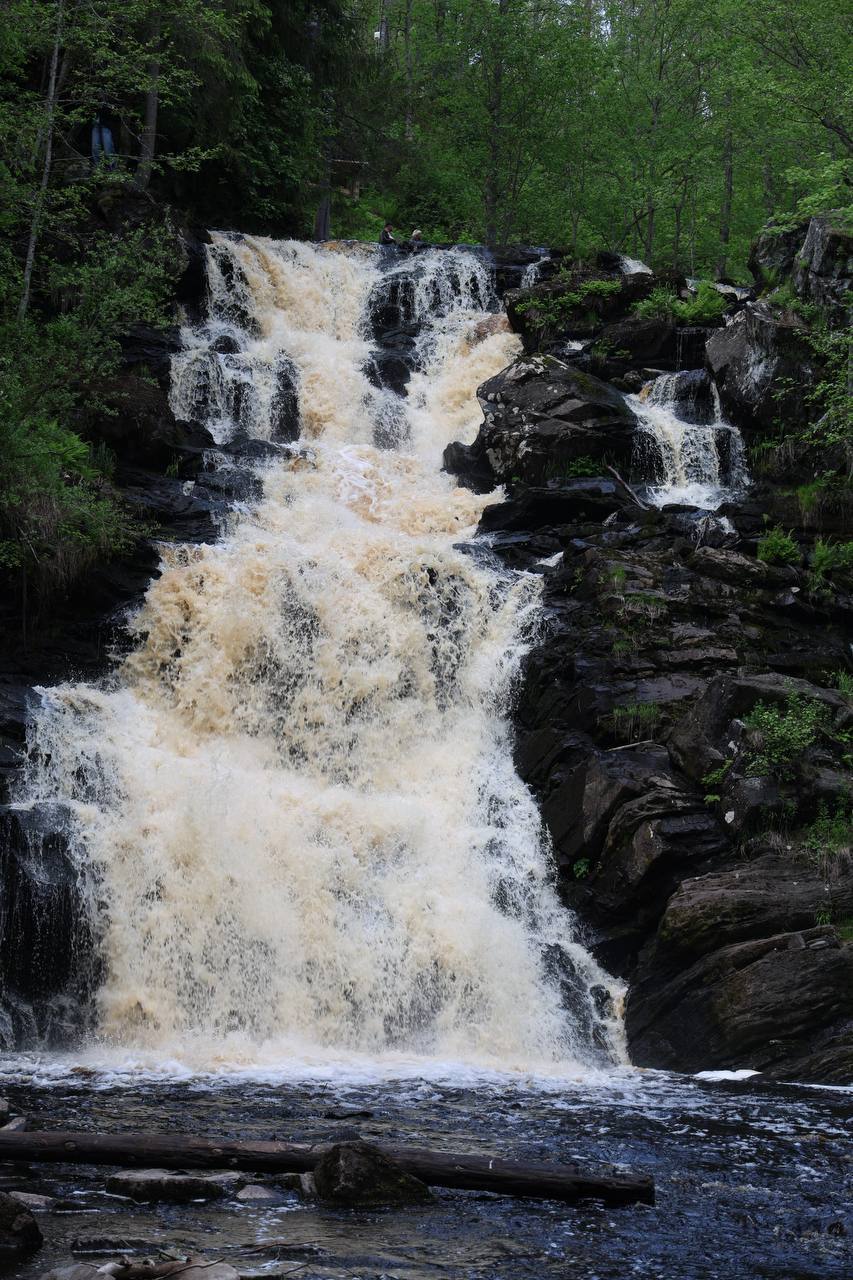 Водопады, месторождение граната, закат над Ладогой