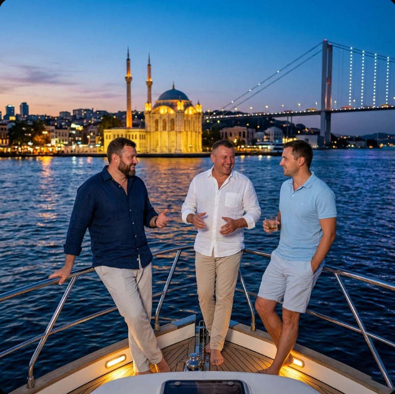 Мужской премиум в Стамбуле: приватная яхта, отель 4 звезды с видом на Босфор