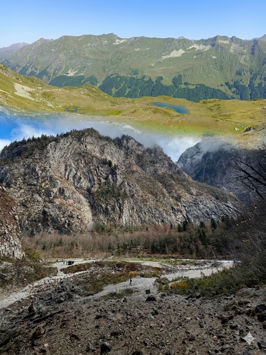 Сердце Рицинского парка: Гегскии водопад и перевал Пыв (2030м)