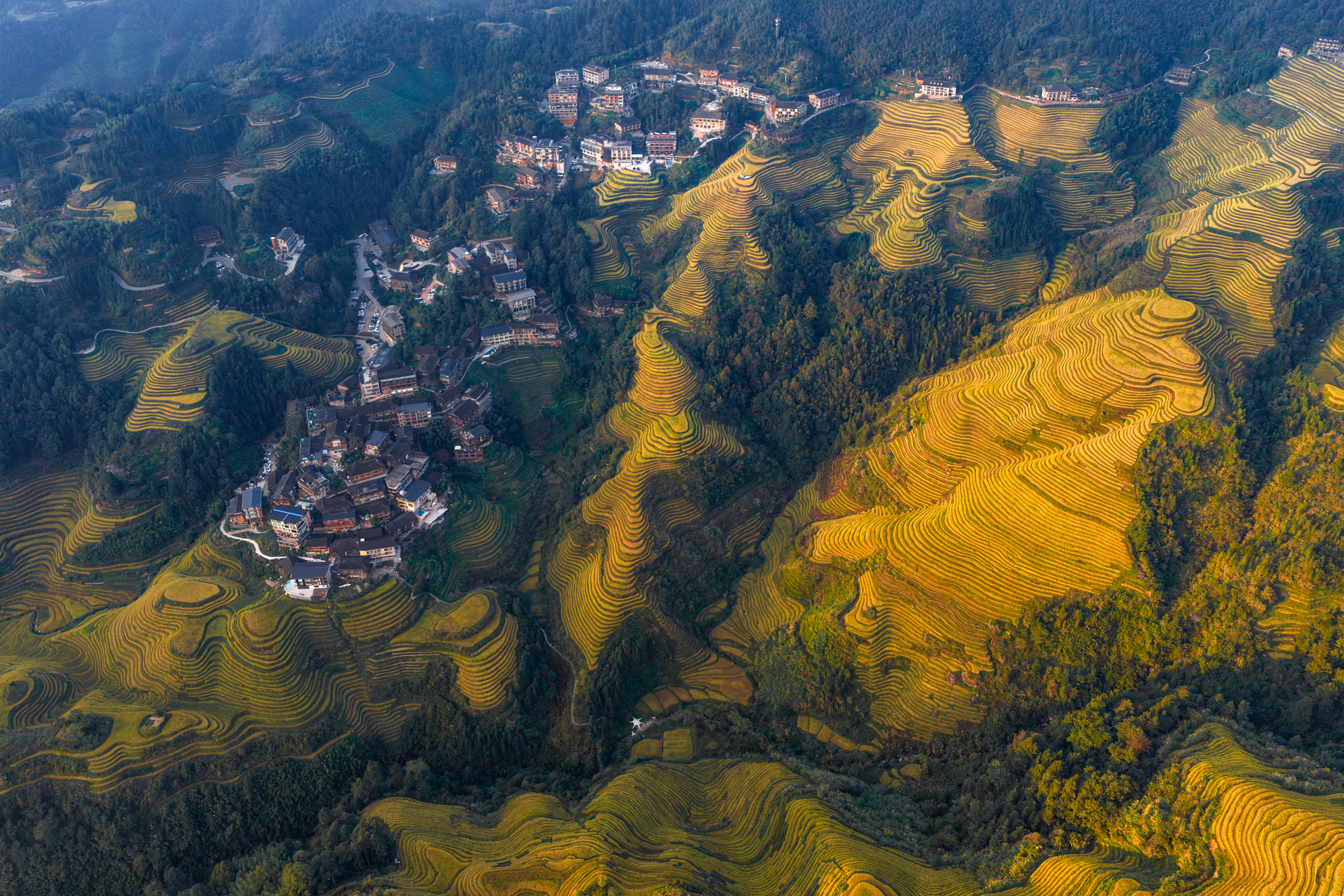 Река Ли (Li River) - селение Дажай (Dazhai)