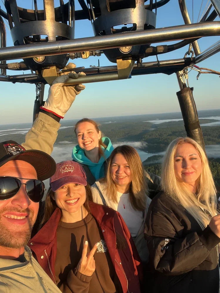 Воздушный шар, Водопады, закат над Ладогой