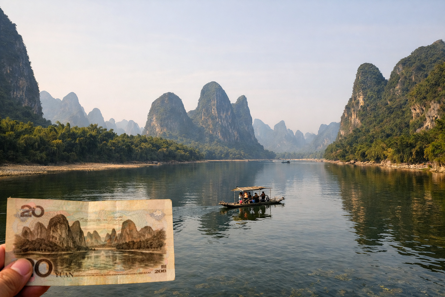 Река Ли (Li River) - селение Дажай (Dazhai)