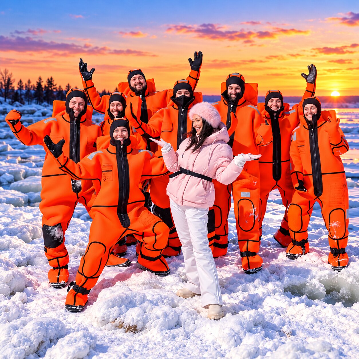 Айс-флоатинг + Северное сияние. Комфорт-тур до 7 чел. Хибины, снегоходы и снегоступы