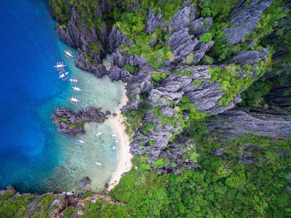 Philippines island sea view from top