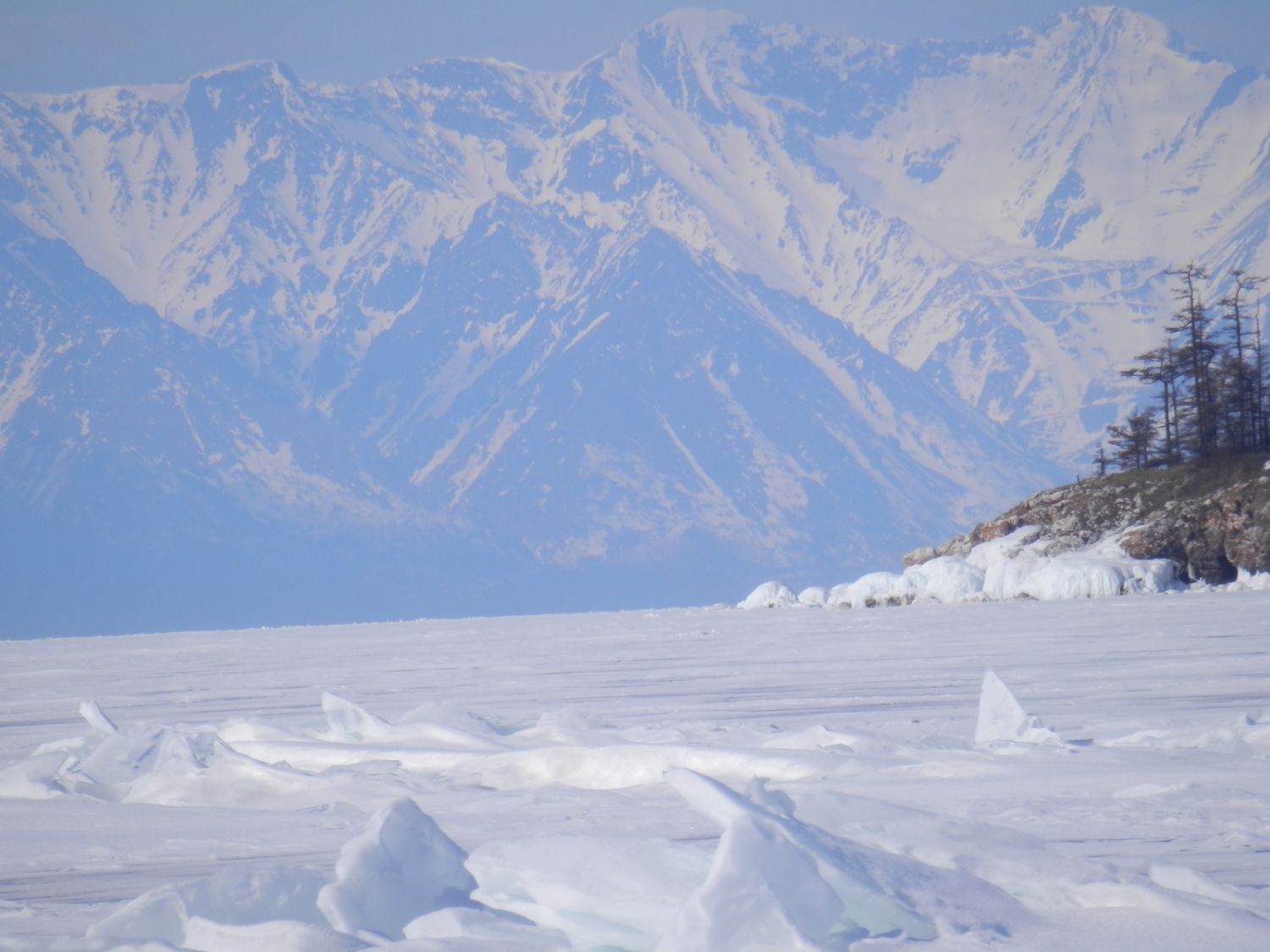 Baikal ice and hot springs