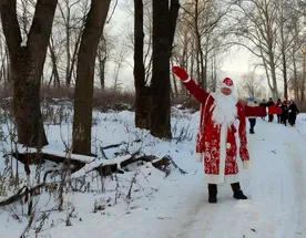 Прогулка с Дед Морозом вдоль реки Уча