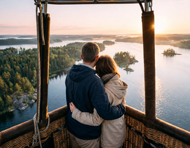 Романтическая Карелия для двоих: Воздушный шар, отель на берегу Ладоги, Рускеала