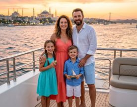 Семьей в премиум Стамбул. Приватная яхта, Отель с видом на Босфор