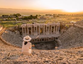 Вечерний Памуккале — очарование заката из Кемера