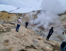 Дачные источники Мутновского вулкана Фумарольные поля активной зоны