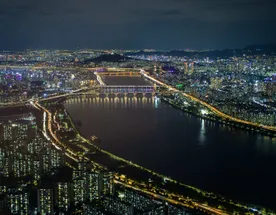 Южная Корея. Сакура в утренней свежести