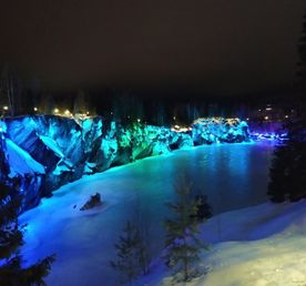Едем в зимнюю Карелию! Рускеальские карьеры, водопады и северные олени