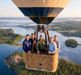 Мужская Карелия. Приватный комфорт тур: воздушный шар, рыбалка, баня, ретро поезд
