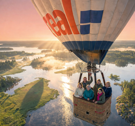 Карелия комфорт тур до 6 чел. Воздушный шар, Отель на берегу, Ретропоезд, Рускеала