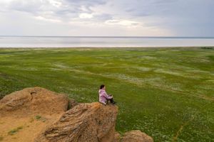 Озеро Баскунчак и гора Богдо