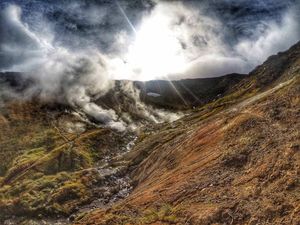 Дачные источники Мутновского вулкана: фумарольные поля активной зоны