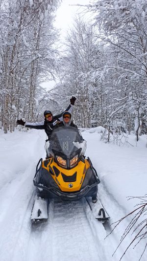 На снегоходах по Телецкому озеру, дорога в Шерегеш