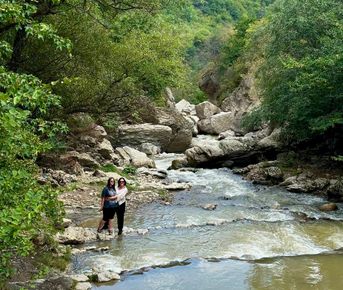 Древняя крепость, Хучнинский водопад и экраноплан Лунь выезд с Дербента
