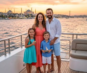 Семьей в премиум Стамбул. Приватная яхта, Отель с видом на Босфор