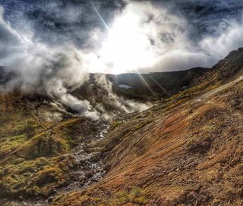 Дачные источники Мутновского вулкана Фумарольные поля активной зоны