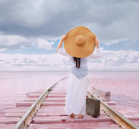 Photo and bachelorette party “ALL SHADES OF PINK LAKE” in Altai