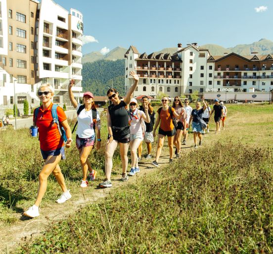 Fitness in the mountains of Krasnaya Polyana