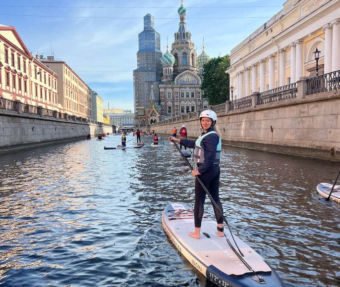 Сап прогулка в центре Петербурга