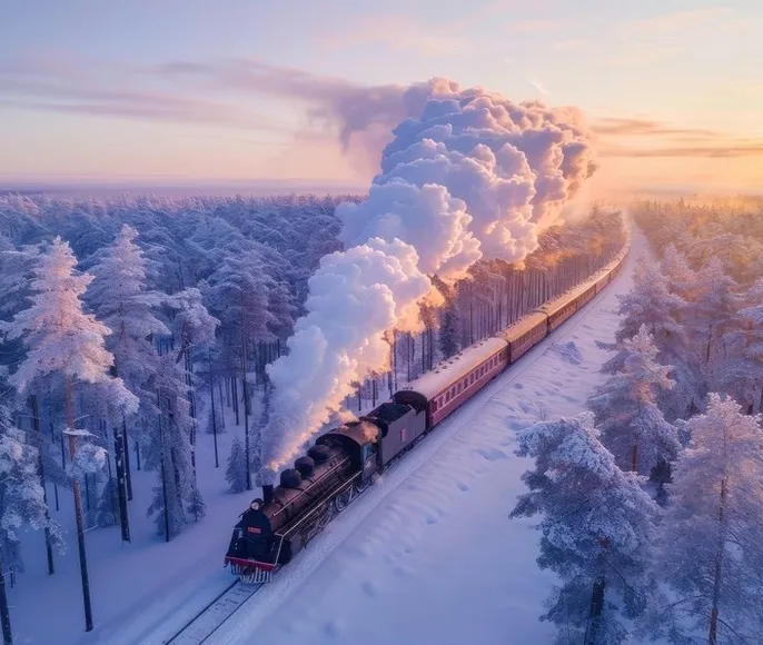 Карелия: Рождественская сказка с хаски, ретропоездом и настоящей зимой