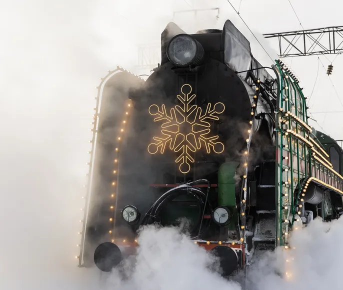 Новогодний ретропоезд в Гусь-Хрустальный