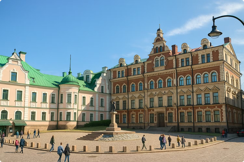 Здания и площадь