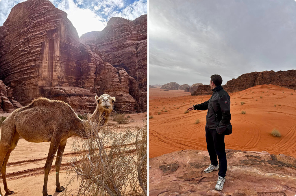 Пустыня, человек и верблюд