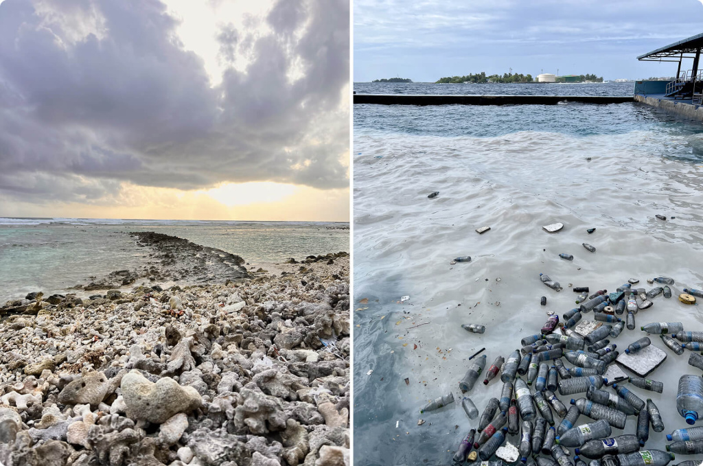 Грязный пляж