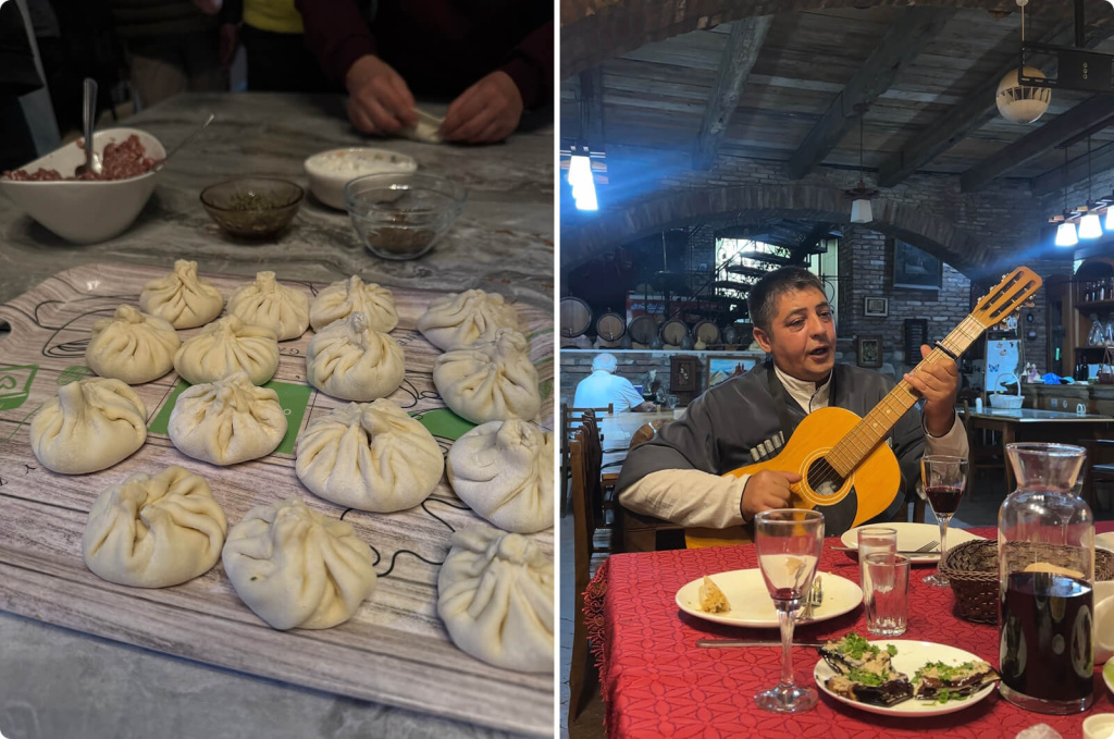 Хинкали и мужчина с гитарой