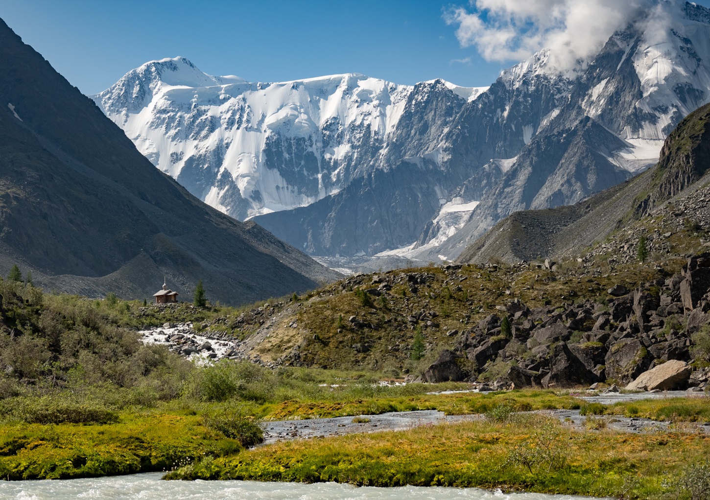 Пеший поход к Белухе с вьючными лошадьми (15/50)