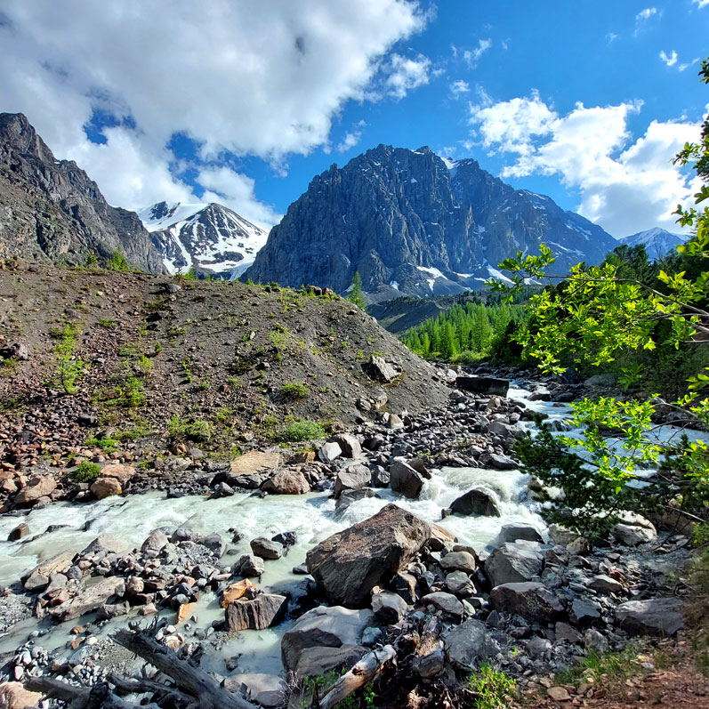Горный лагерь на Алтае. Ущелье Актру (3/63)